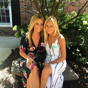 Navy Floral Midi Dress